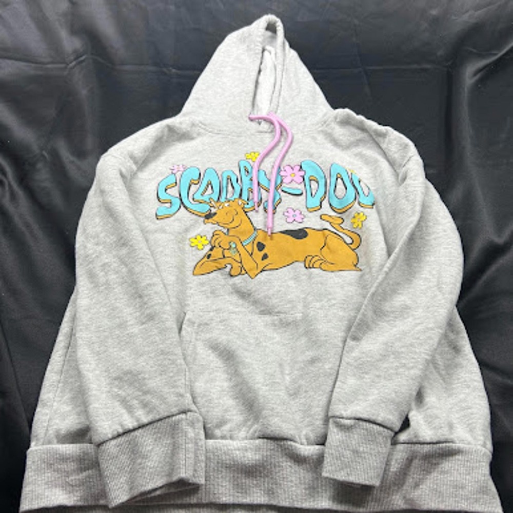 Scooby-Doo Mystery Machine Graphic Hoodie Grey Pink Drawstring Small LH12481HD